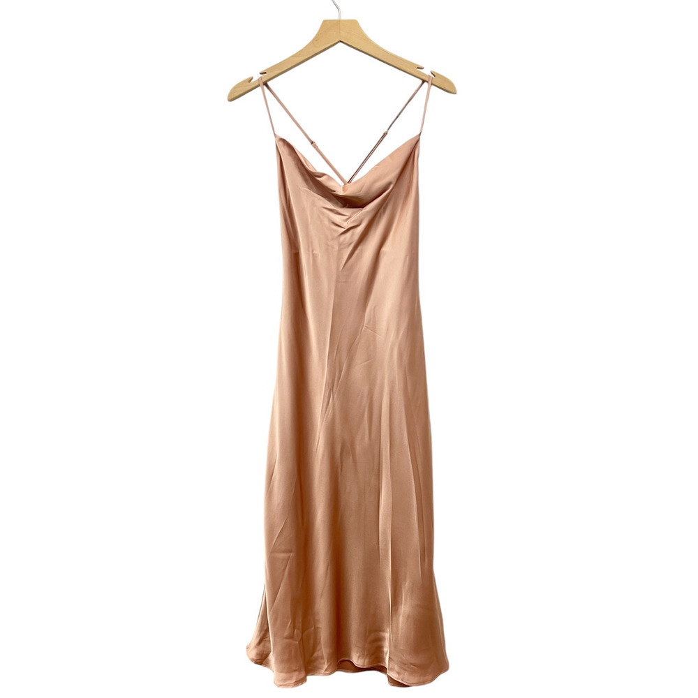 Show Me Your Mumu Verona Cowl Dress in Rose Gold Luxe Satin size Small - Picture 5 of 9